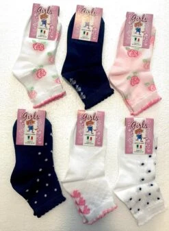 Calzino Bambina Corto Cotone Leon D'oro Tris Romantic