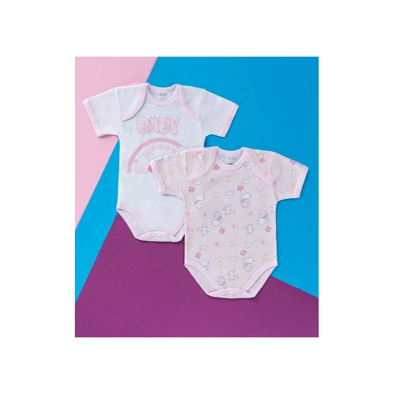 Sconto Enrico Coveri -Sconto Enrico Coveri 2 body mezza manica neonato 100 con disegni cotone maschio e femmina ellepi 4556